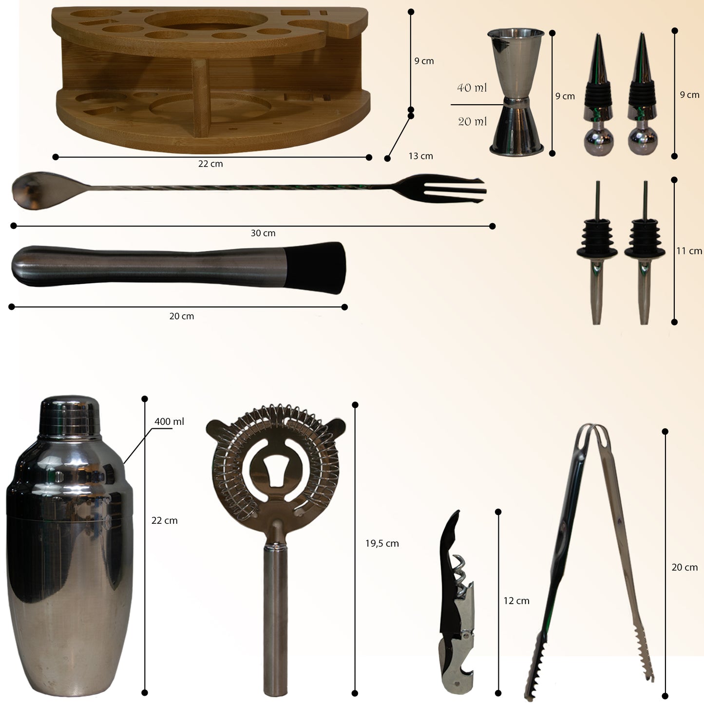Luxe 12-delig cocktail set