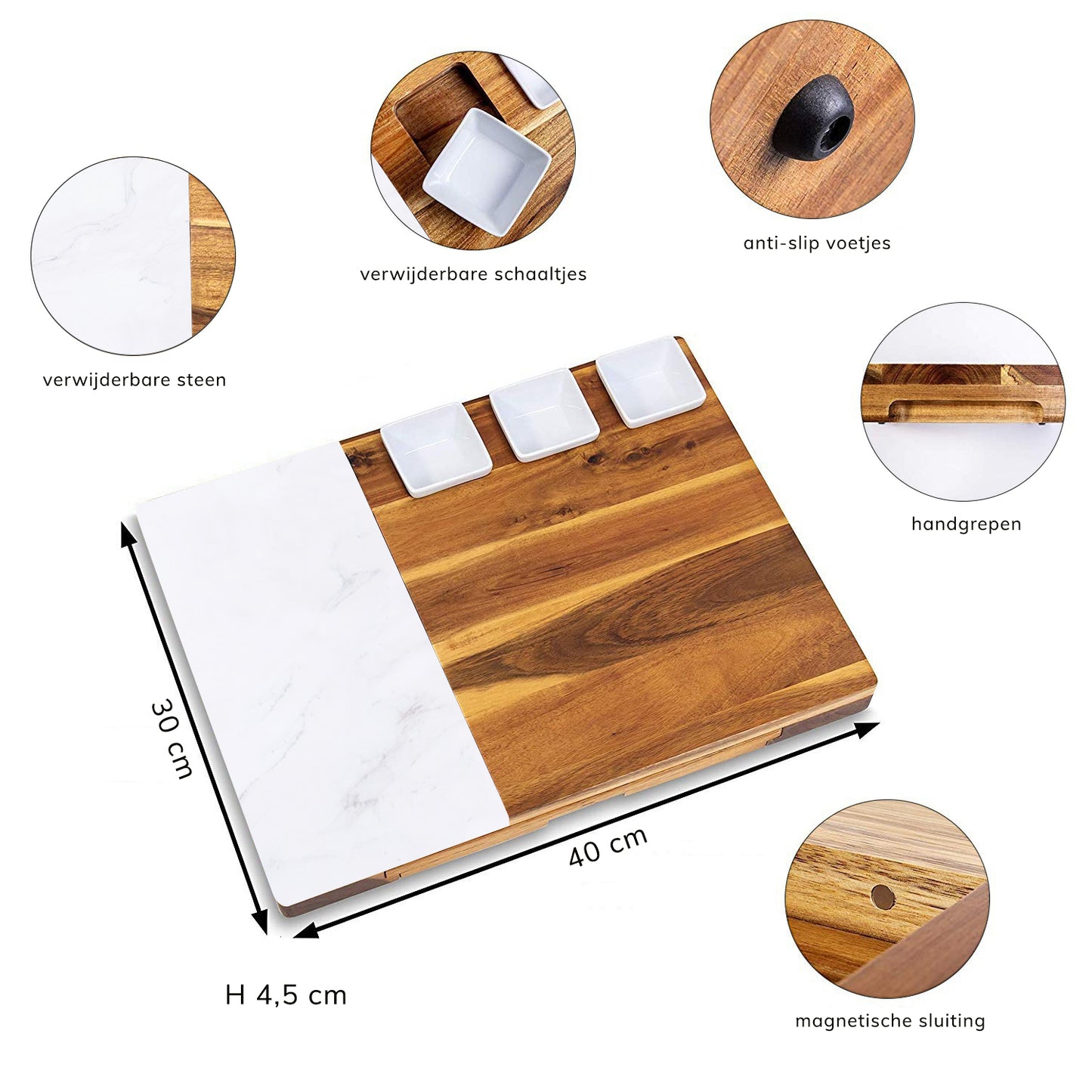 Luxe kaasplank met messen