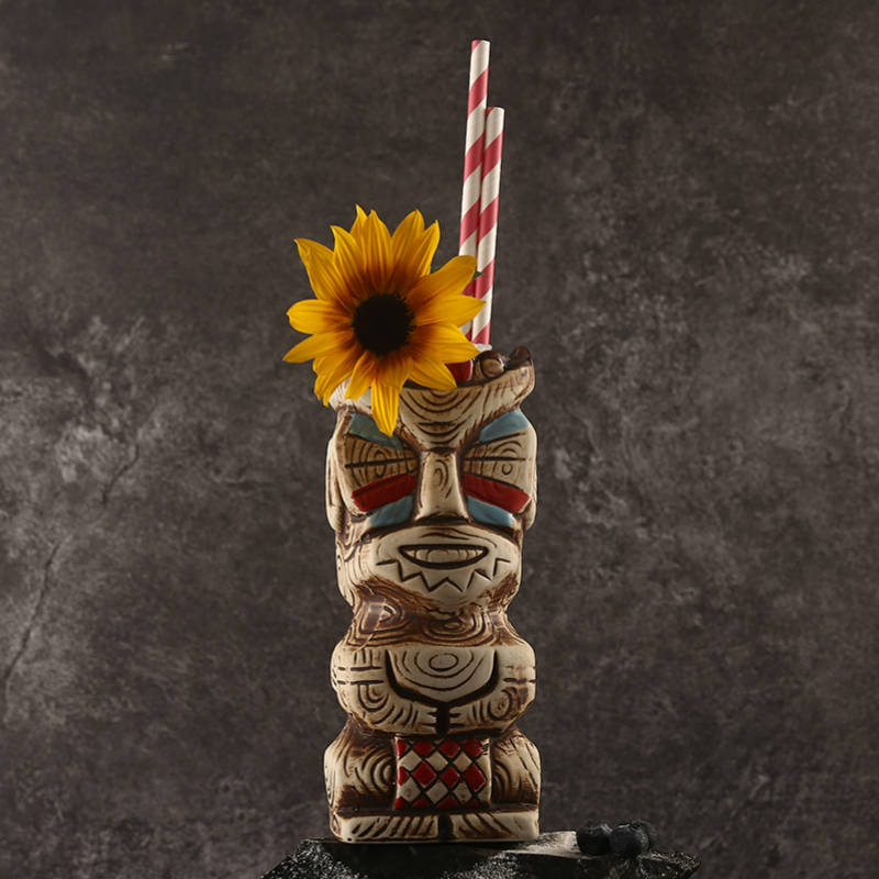 Tiki cocktail glazen in keramiek