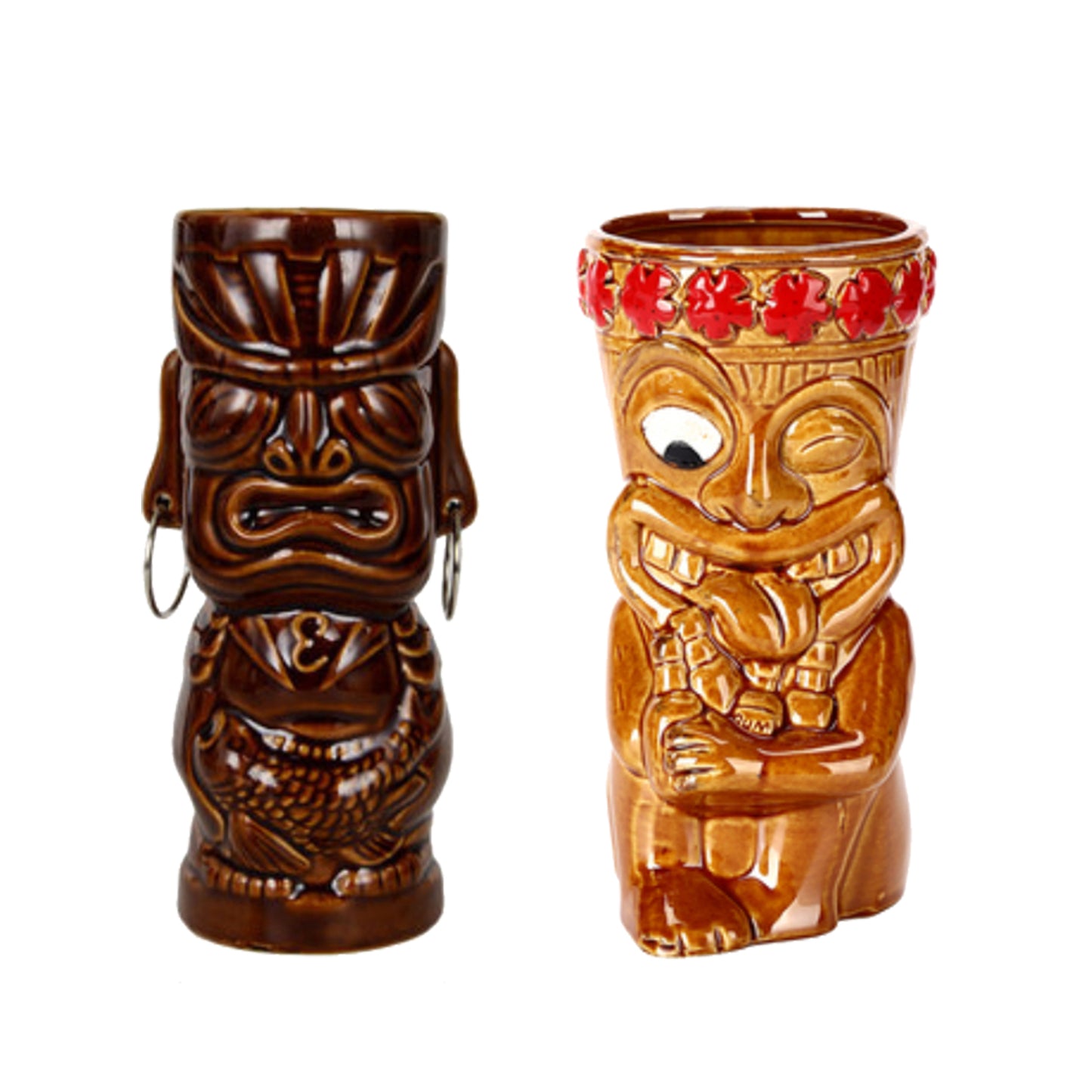 Tiki cocktail glazen in keramiek
