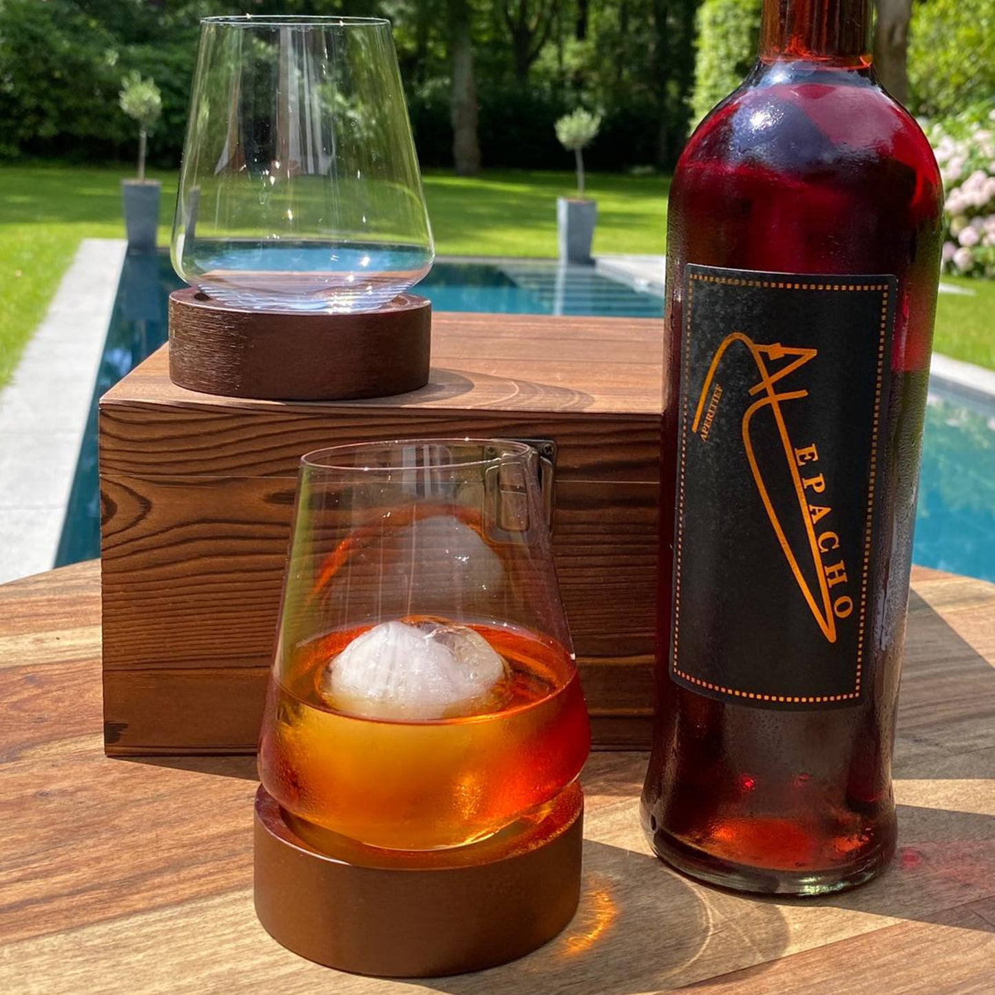 Whiskey glas met houder (2stuks)