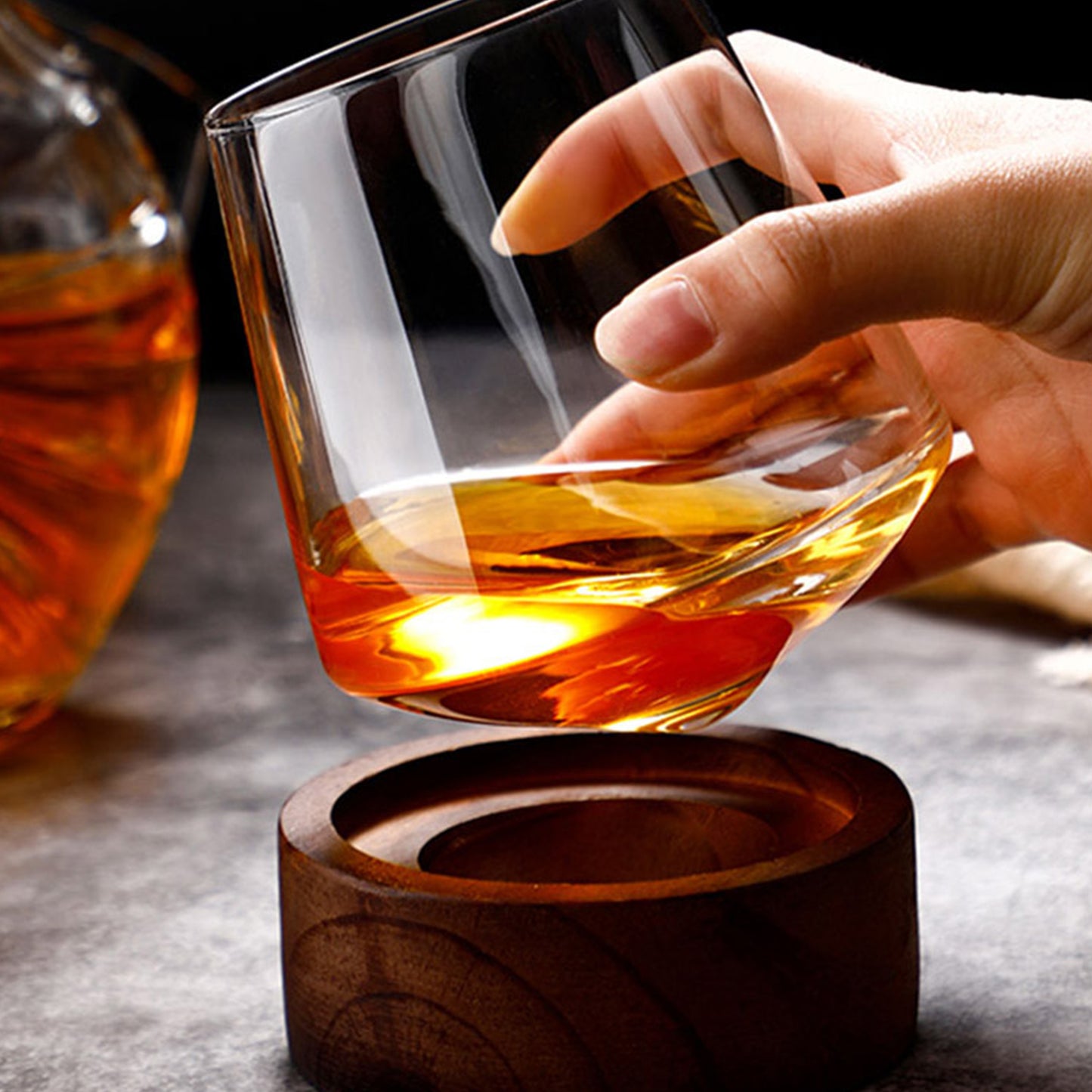 Whiskey glas met houder (2stuks)