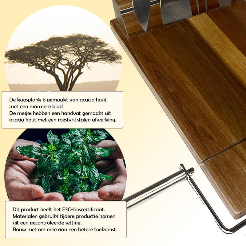 Kaasplank met mesjes - borrelplank