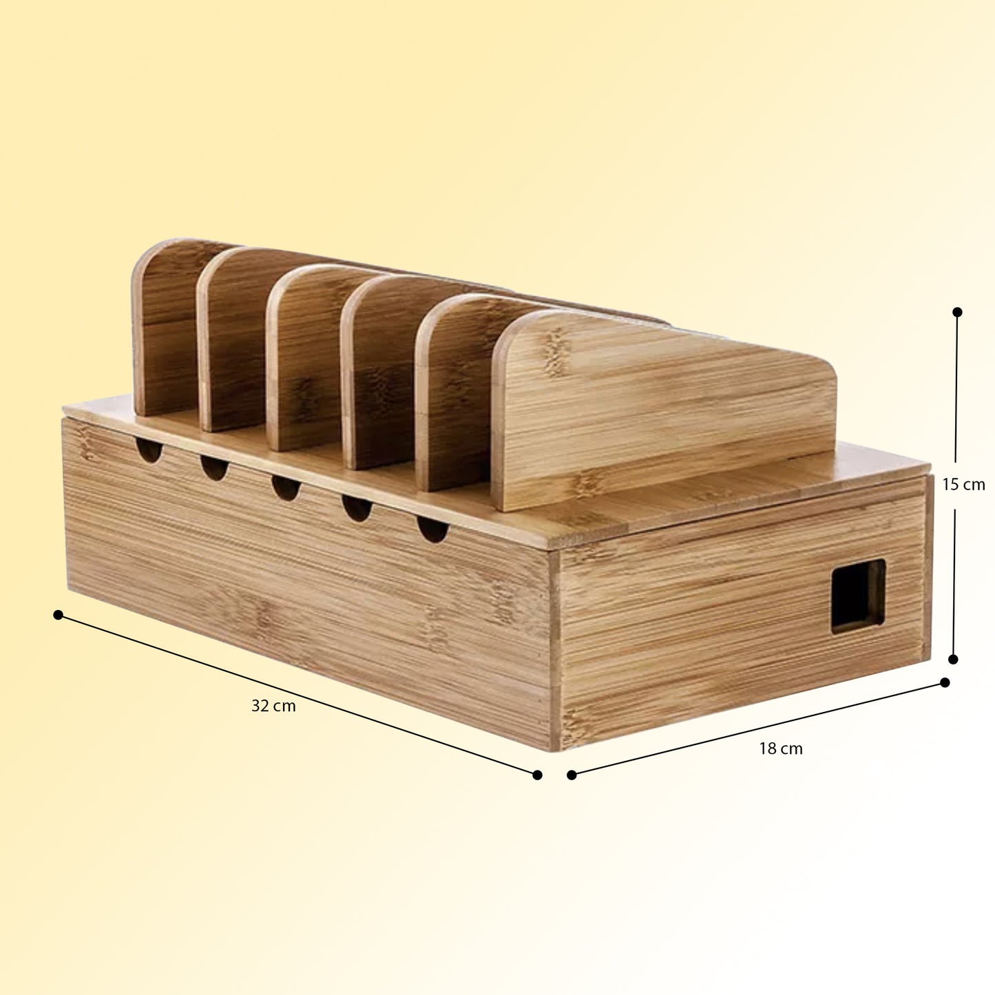 Kabel organiser bamboe - charging station