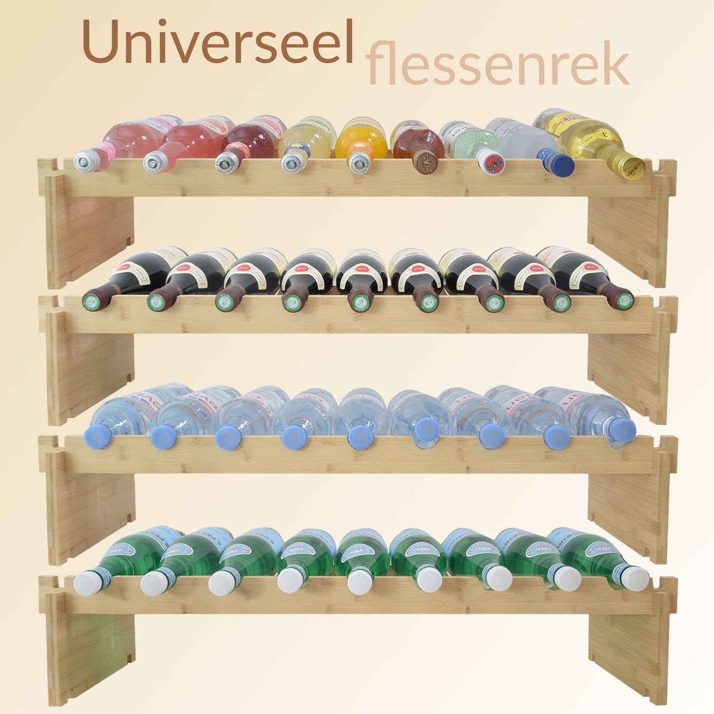 Wijnrek hout 18 flessen