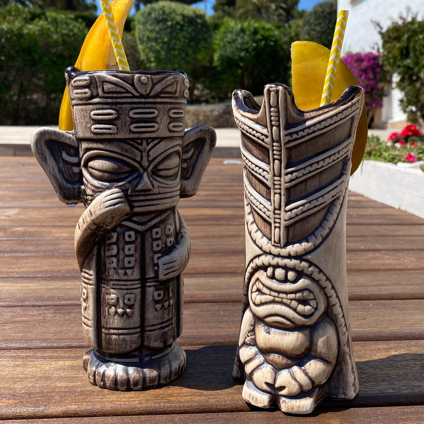 Tiki cocktail glazen in keramiek