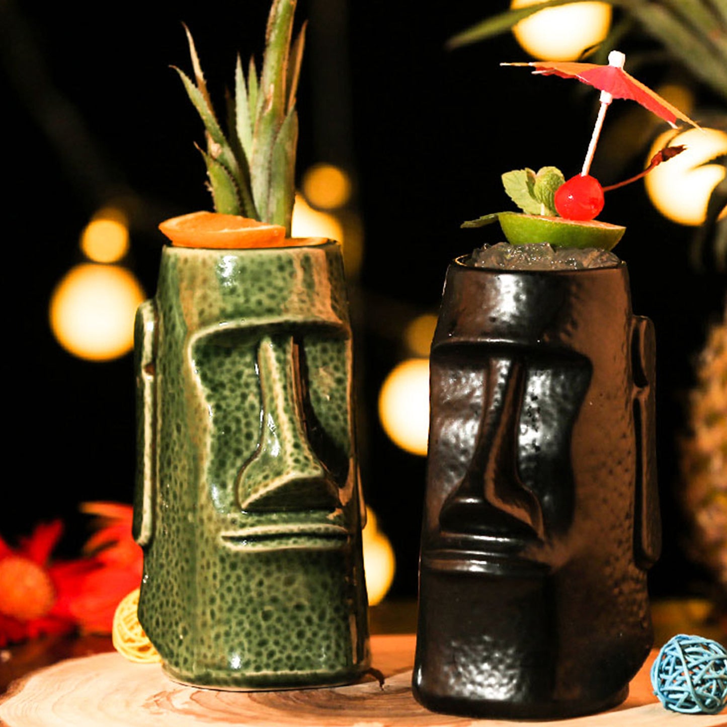 Tiki cocktail glazen in keramiek