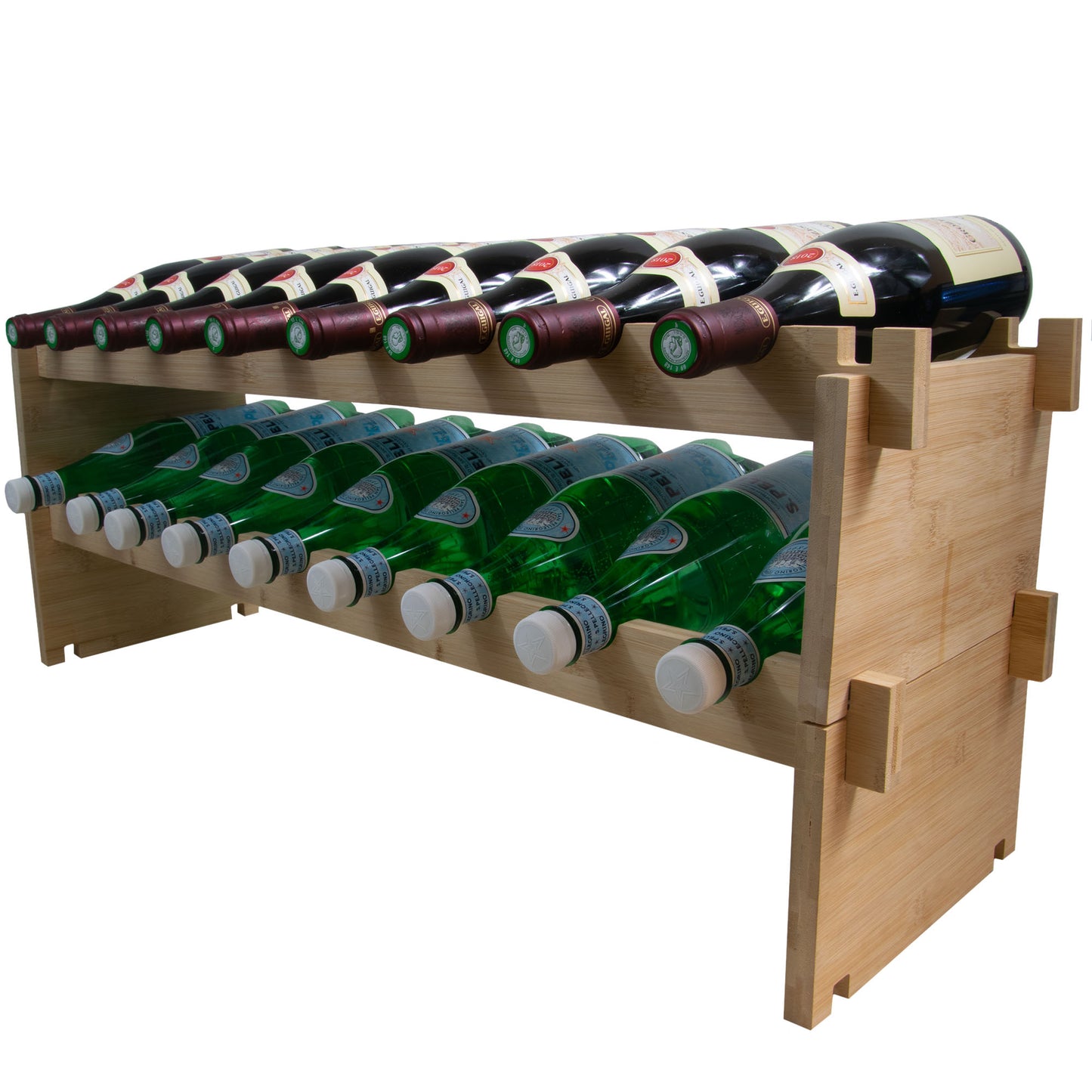 Wijnrek hout 18 flessen