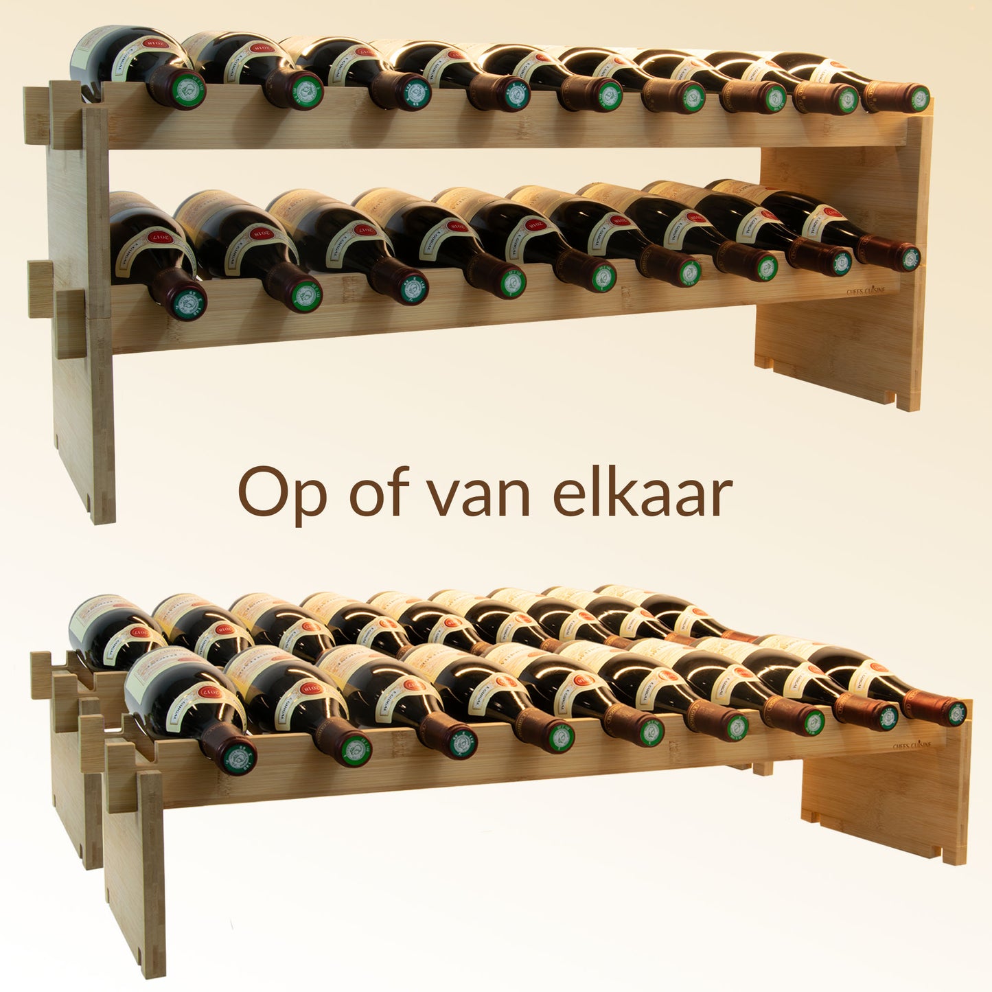 Wijnrek hout 18 flessen