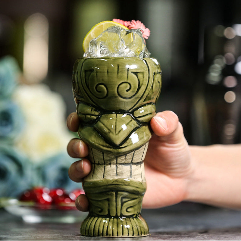 Tiki cocktail glazen in keramiek