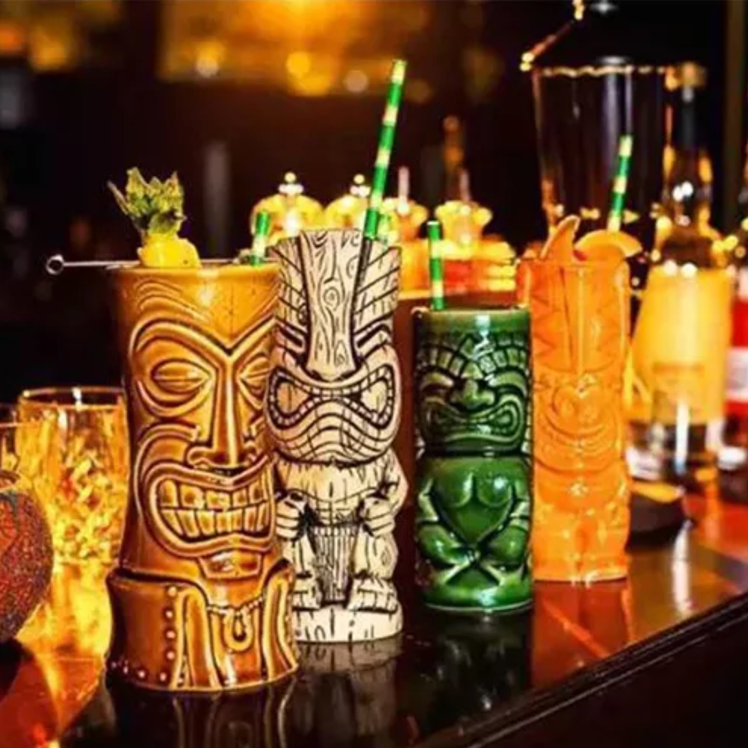 Tiki cocktail glazen in keramiek