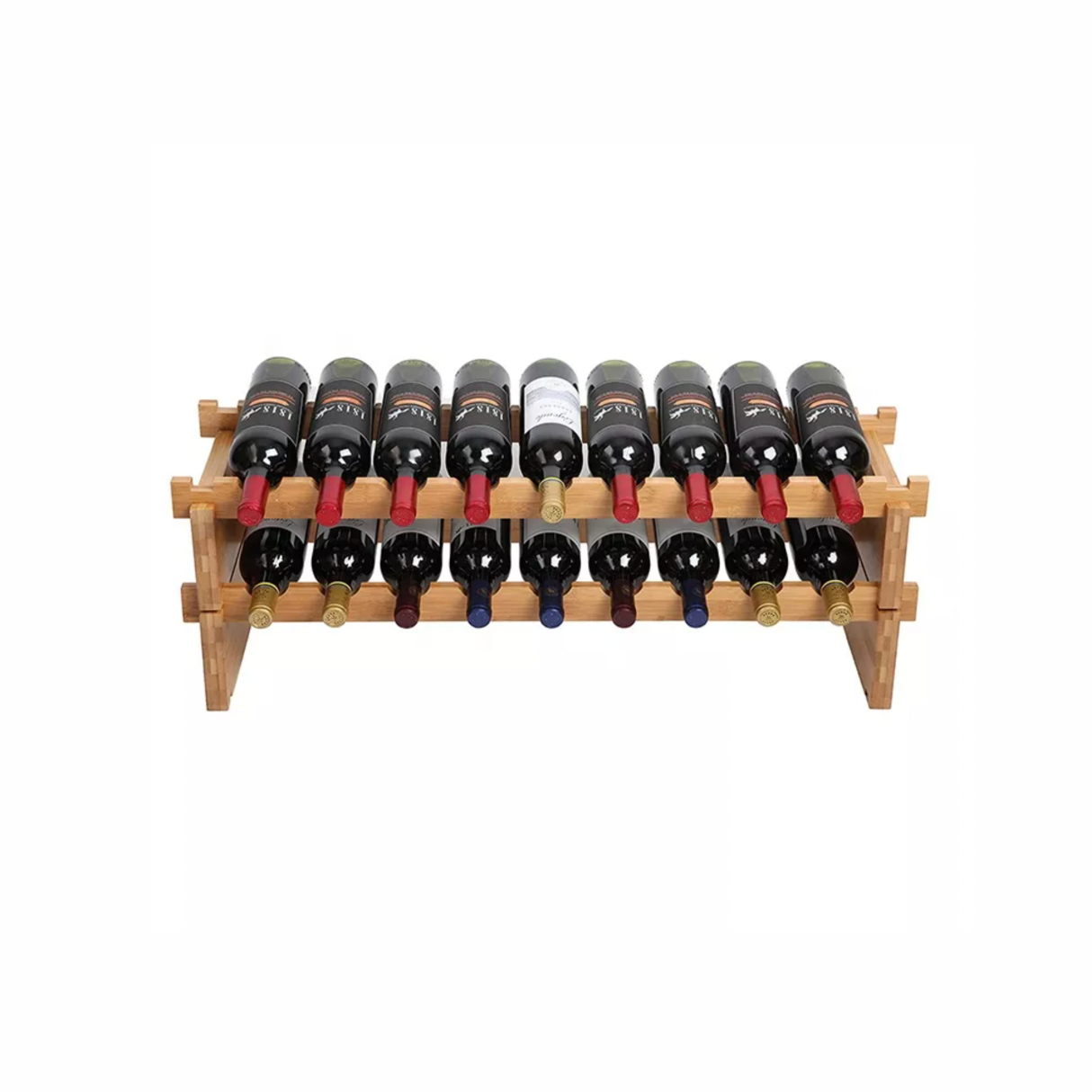 Wijnrek hout 18 flessen